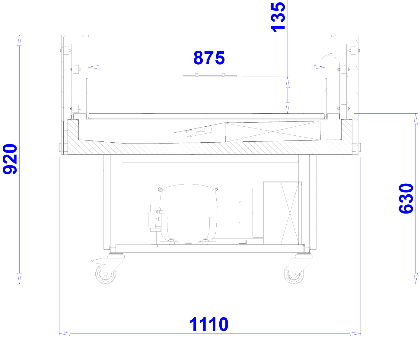 Rysunek techniczny Witryna chłodnicza do zakupów samoobsługowych MAXIM 2
