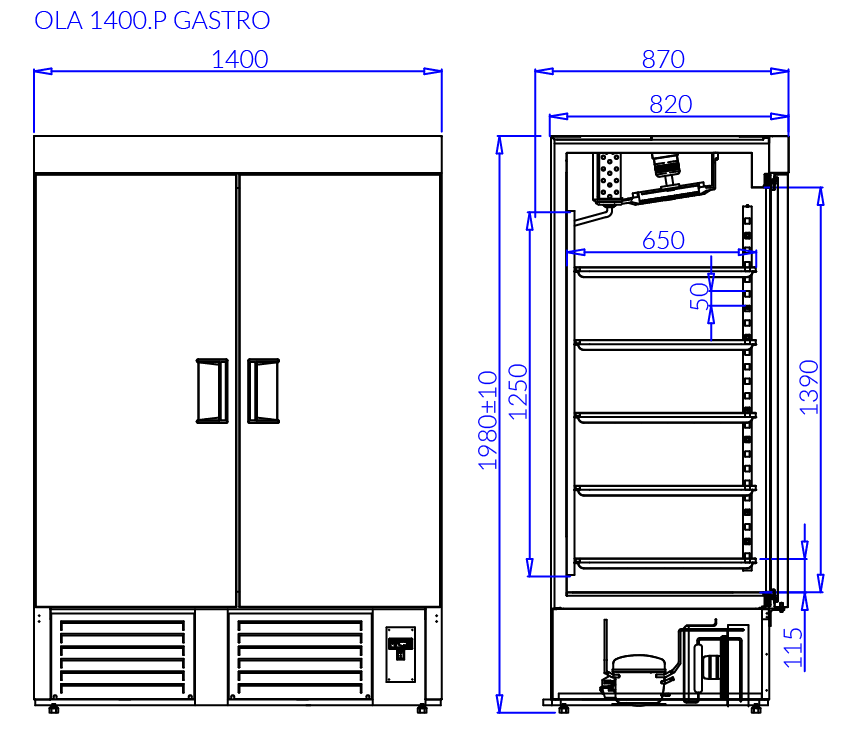 Technical drawing OLA P GASTRO